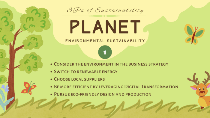 The three pillars of sustainability - Planet - 3 Ps