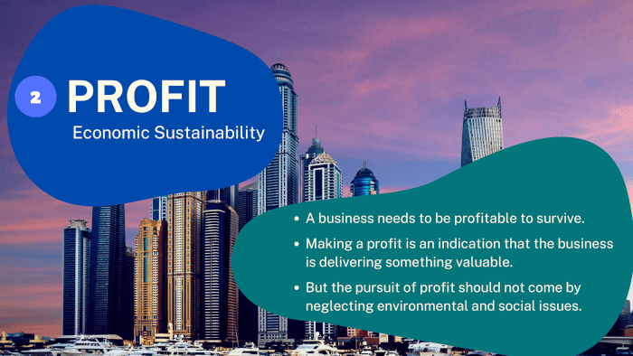 The three pillars of sustainability - Profit - 3 Ps