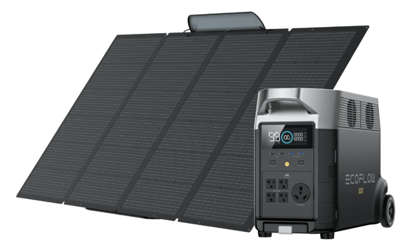EcoFlow DELTA Pro off-grid solar generator with 400W Portable Solar Panel