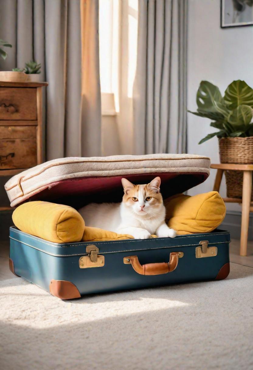 8. Suitcase Pet Bed DIY-0