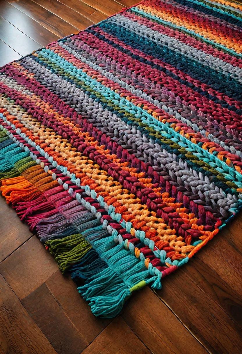 7. T-shirt Yarn Crochet Rugs-0