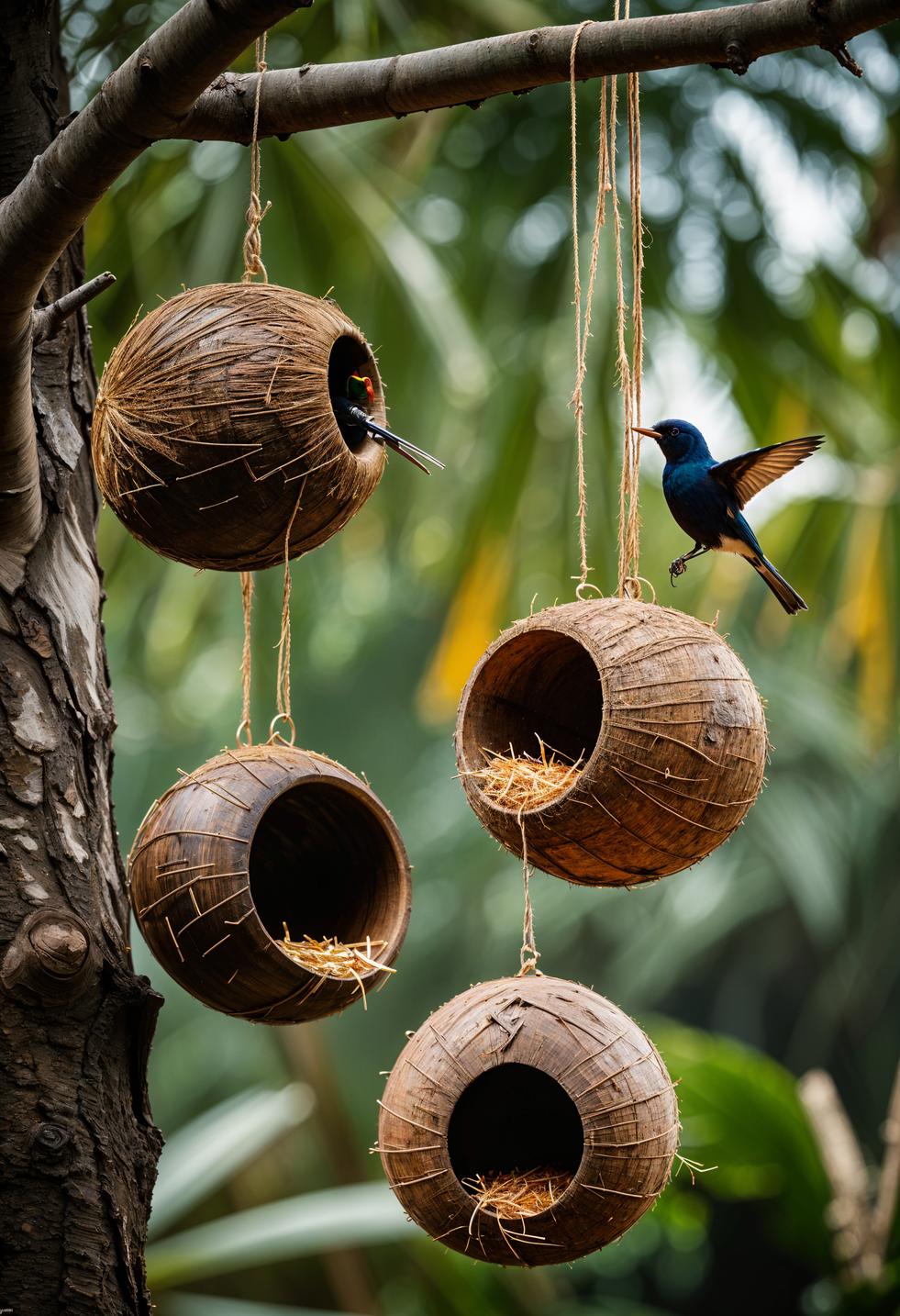 21. Coconut Shell Bird Feeders-0