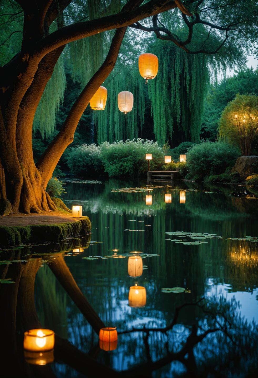 30. Enchanting Floating Lantern Pond-0