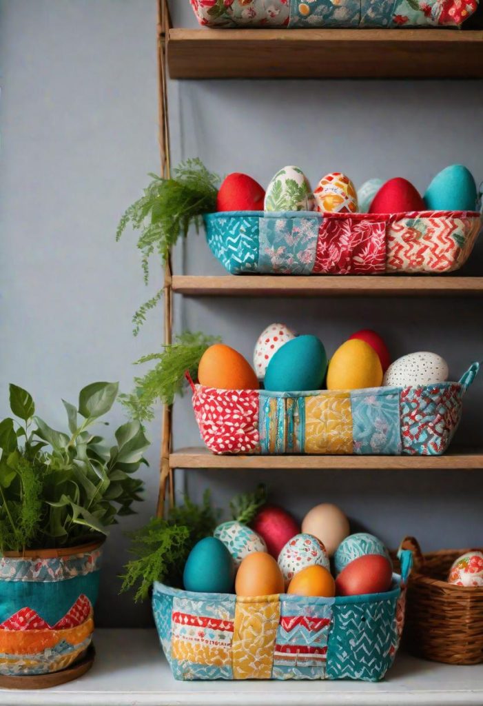 Decor for Easter Basket “Etno style “ pottery, dry flowers and organic fabric / adult main image 0