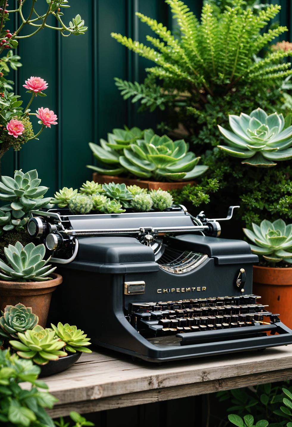 18. Retro Typewriter Succulent Planter Ideas-0