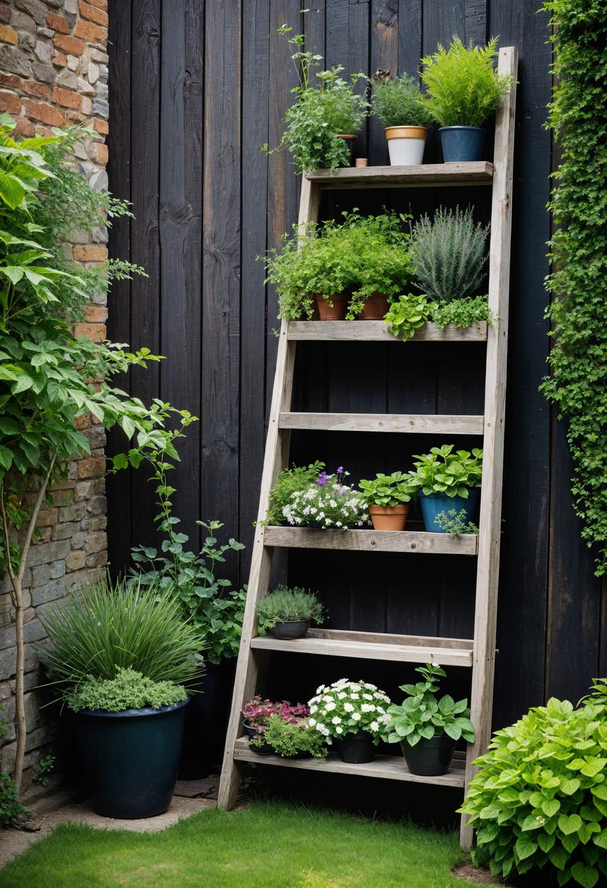 6. Rustic Herb Garden on Ladder-0