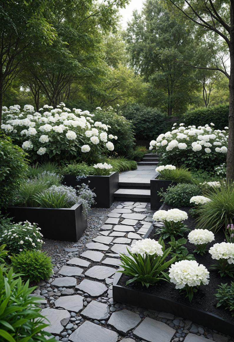 8. Sophisticated Black & White Garden-0