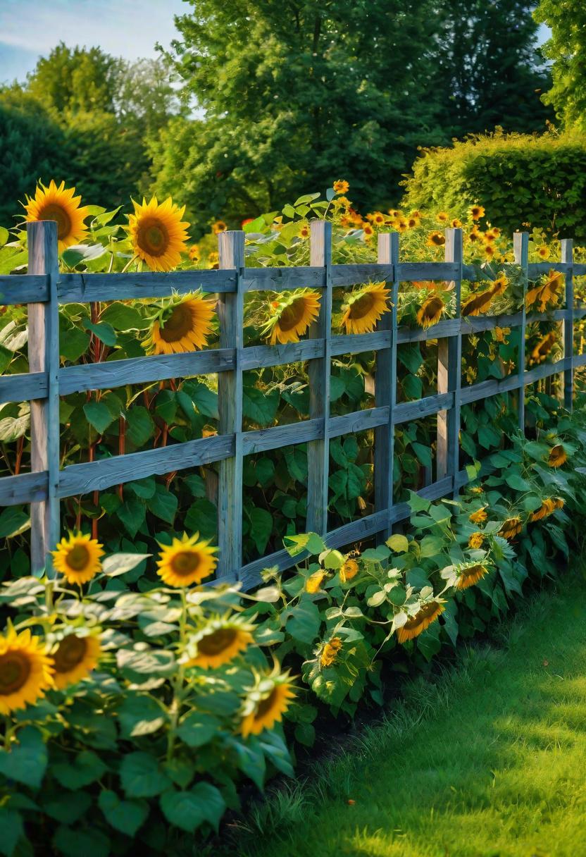 23. Sunflower Shield: Vibrant Garden Fence-0