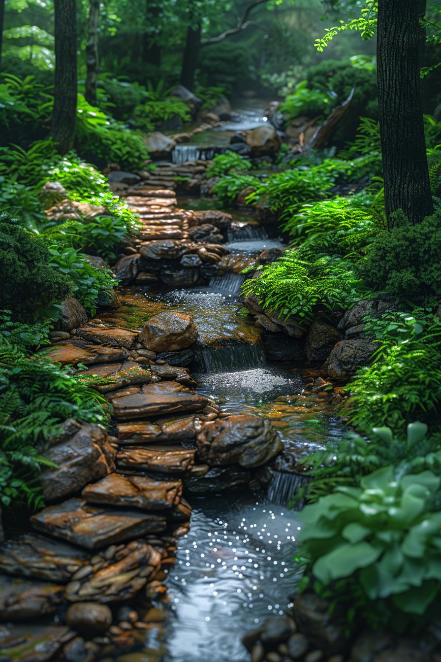 25. Enchanting Garden Pathways to Stream-0