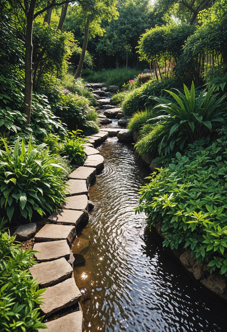 25. Enchanting Garden Pathways to Stream-1