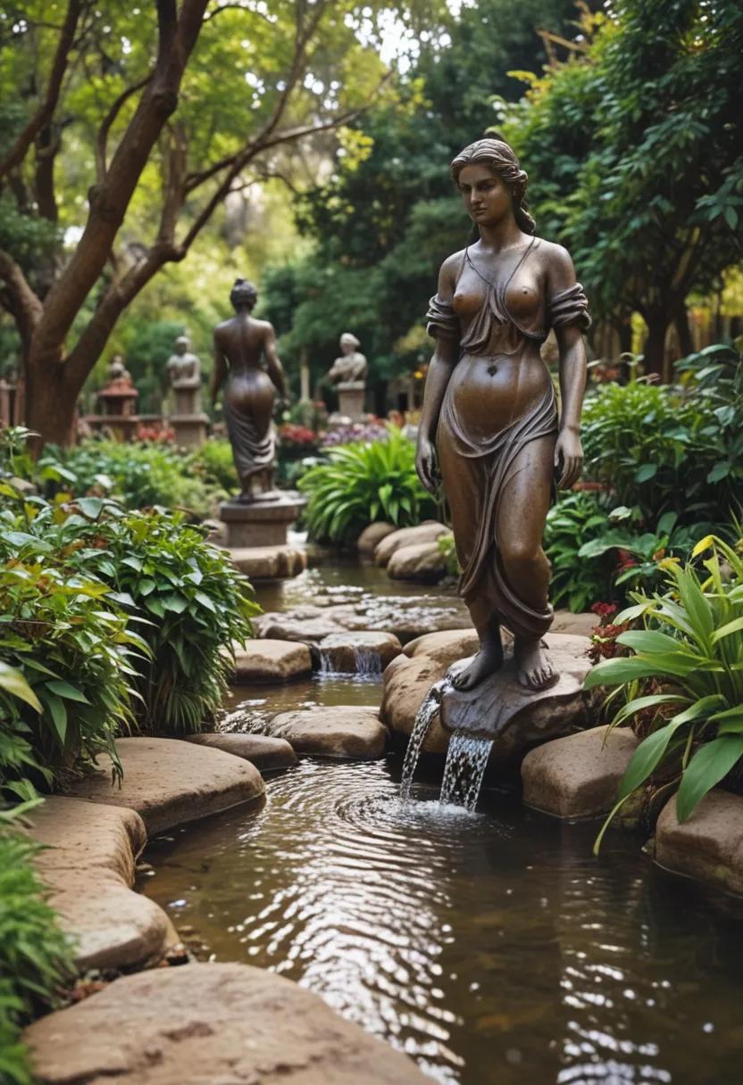 23. Garden Statues by Backyard Stream-0