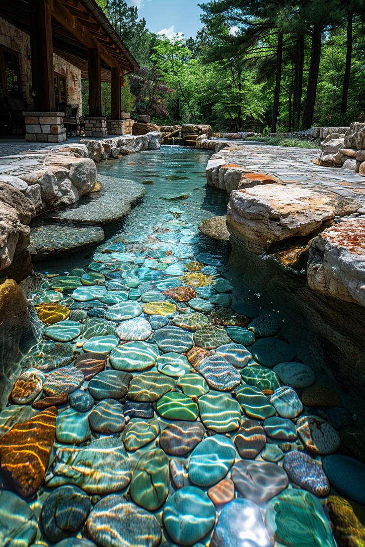 14. Geometric Pebble Flooring in Stream-1