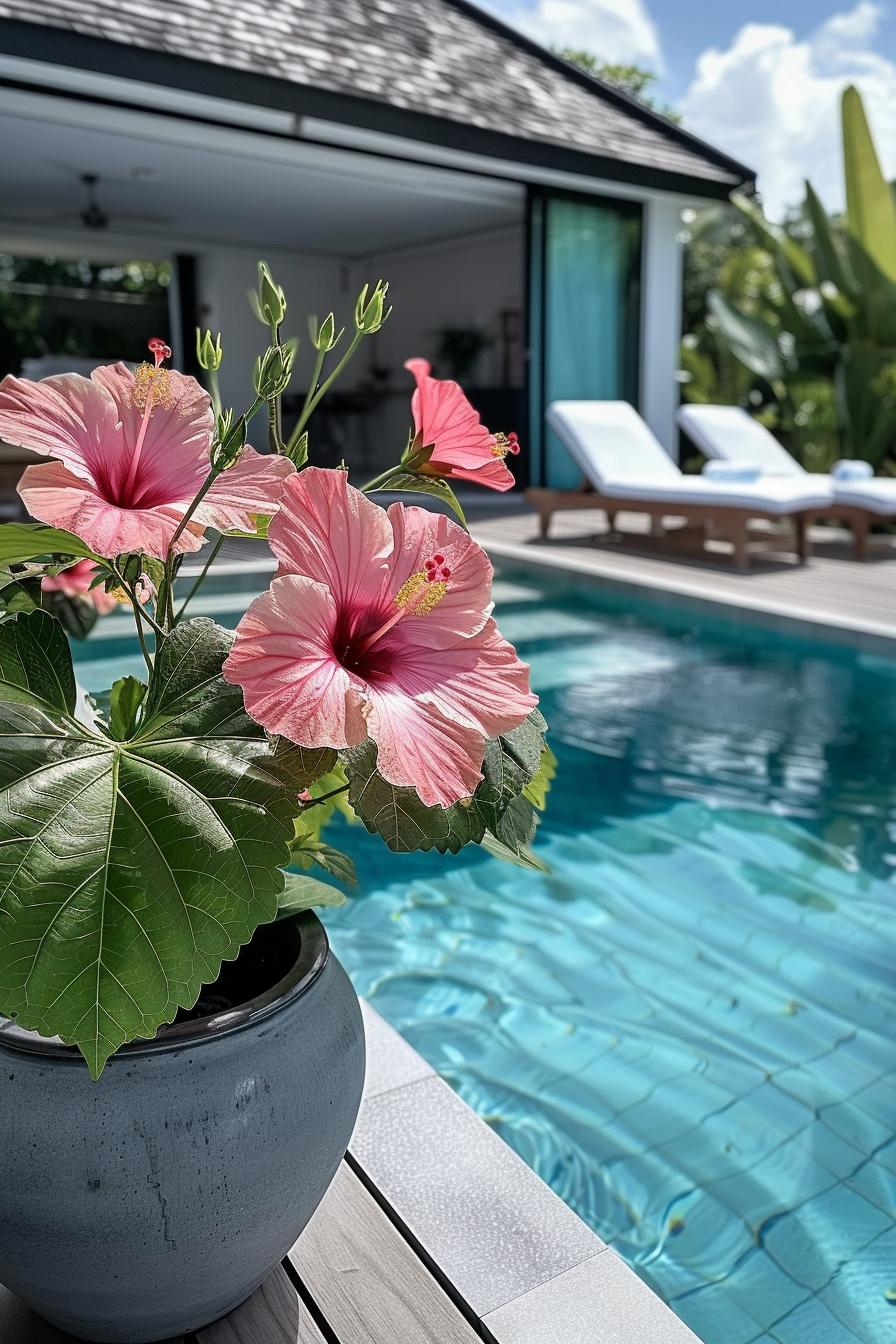 5. Tropical Hibiscus Pool Deck Plants-1