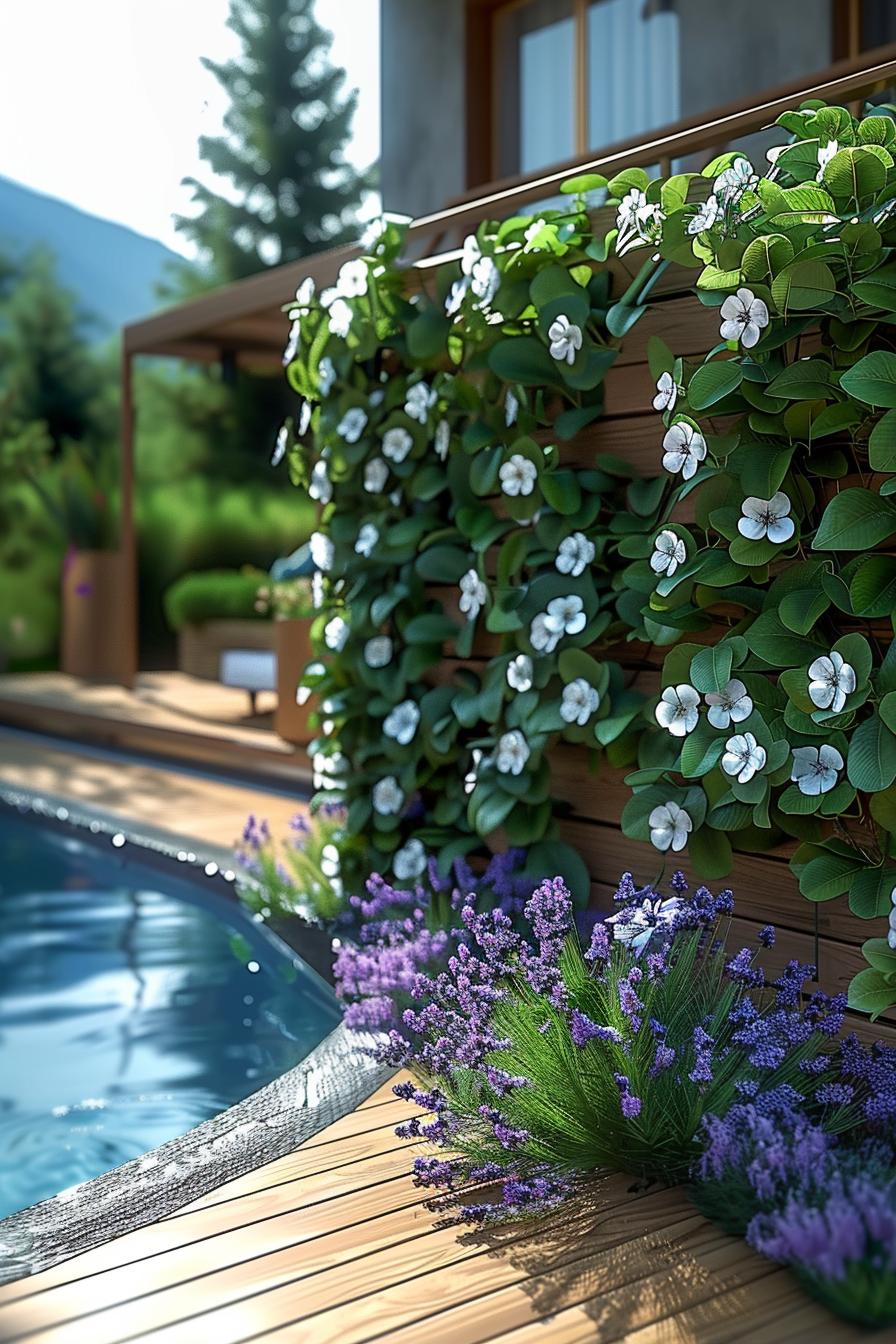 9. Vertical Jasmine Trellis for Fragrant Poolside-2