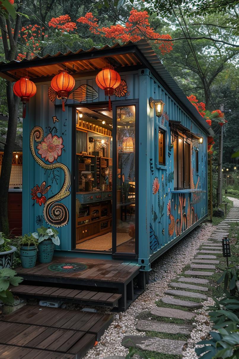 4. Colorful Bohemian Container Shed Haven-1