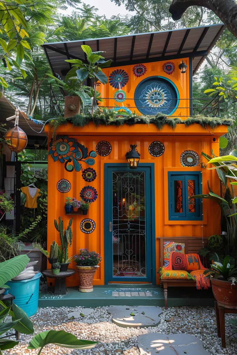 4. Colorful Bohemian Container Shed Haven-2