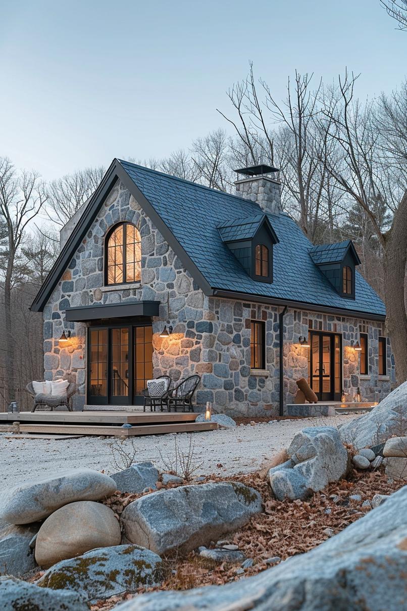 6. Modern Stone Farmhouse Design-1