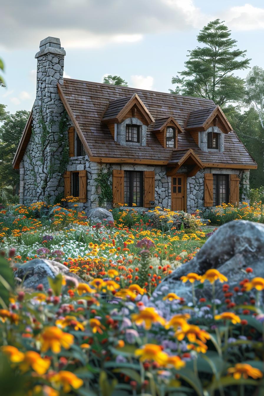 1. Rustic Wildflower Meadow Cottage Inspiration-0