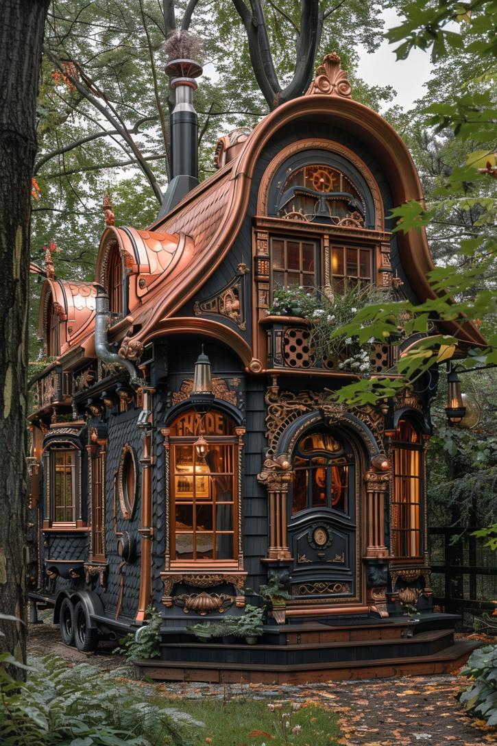 11. Steampunk Copper Accent Tiny House-0