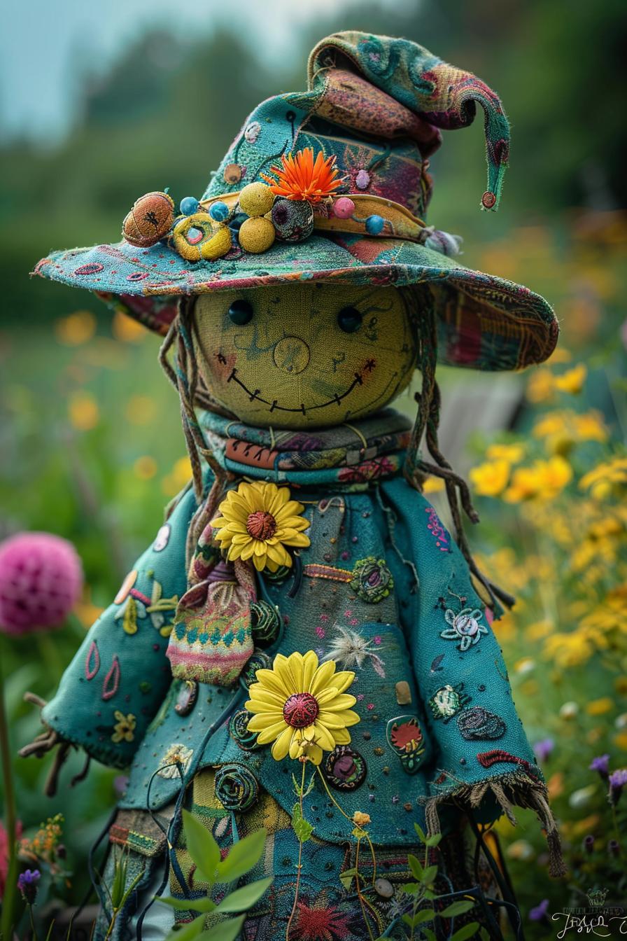 19. Upcycled Scarecrow Garden Art-0