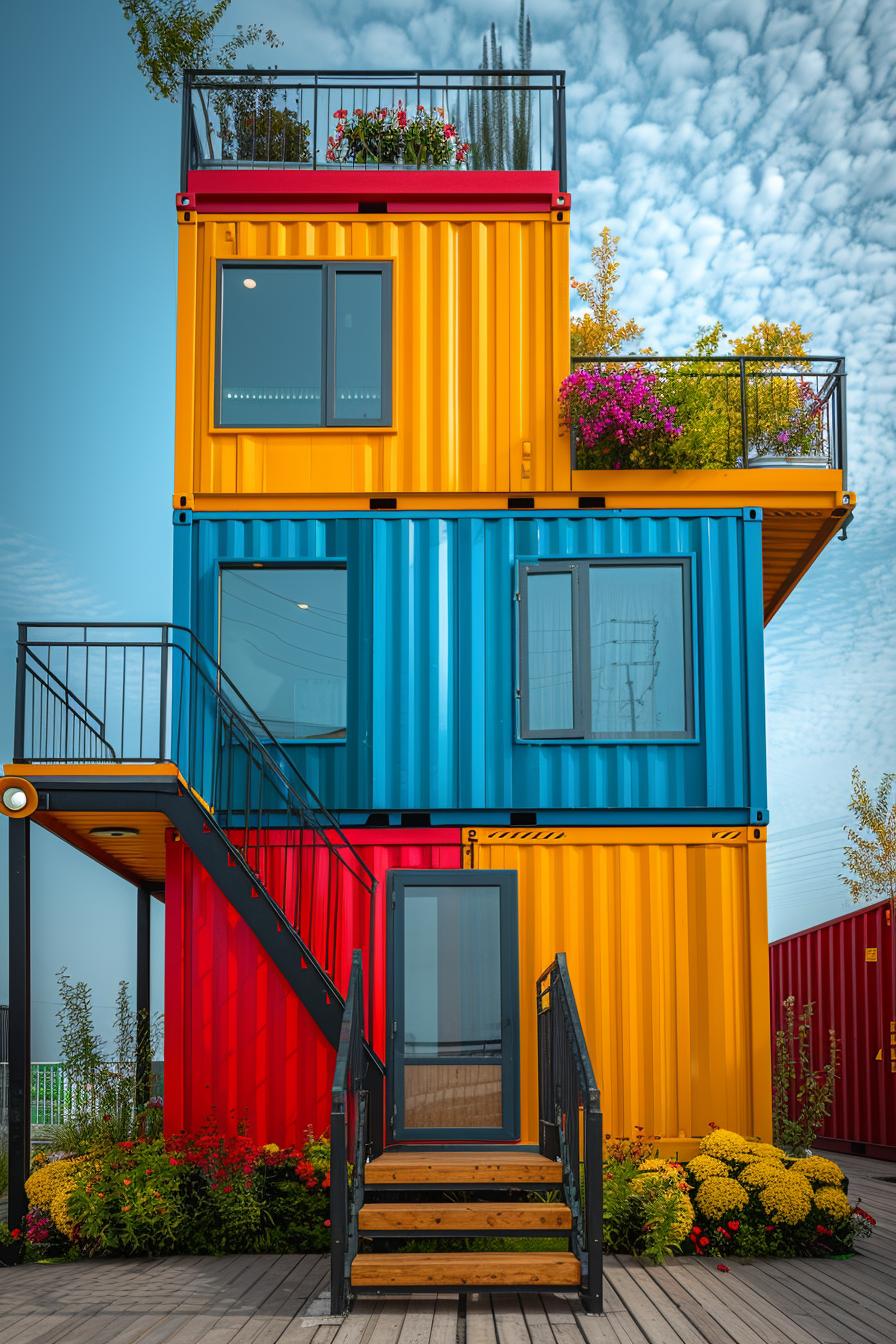 3. Vibrant Geometric Container Home Designs-2