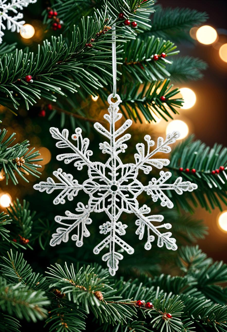 1. Charming Handmade Lace Snowflakes-1