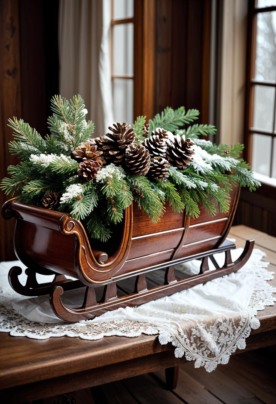 4. Charming Vintage Sleigh Decor-1