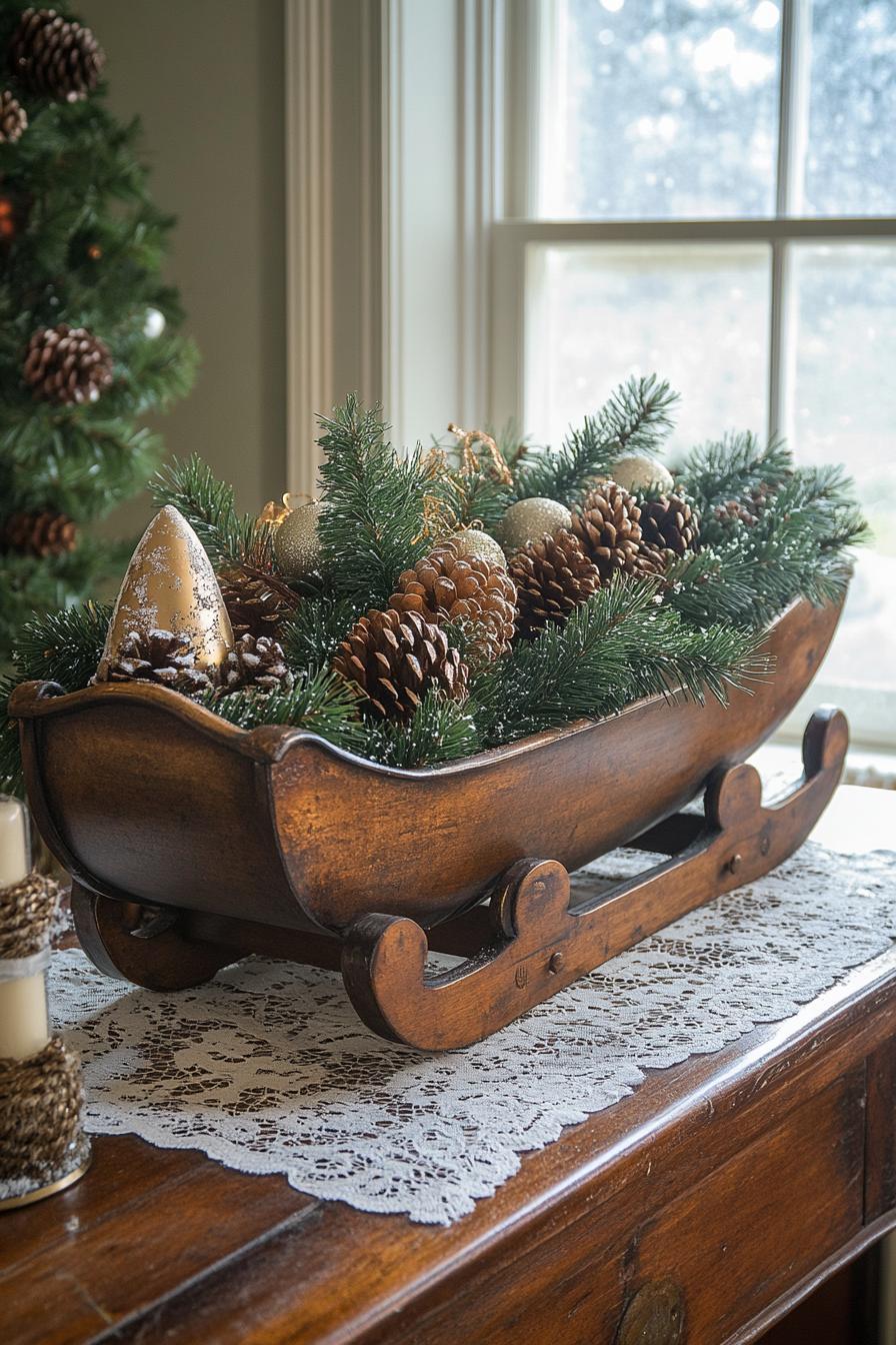 4. Charming Vintage Sleigh Decor-2