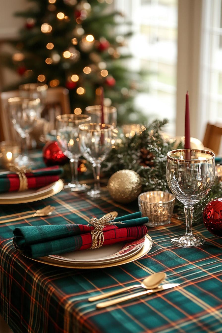 14. Retro Plaid Table Setting Ideas-0