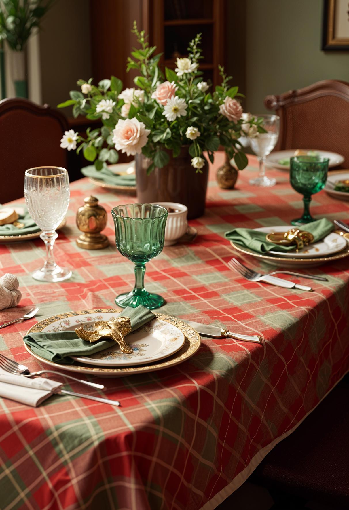 14. Retro Plaid Table Setting Ideas-1