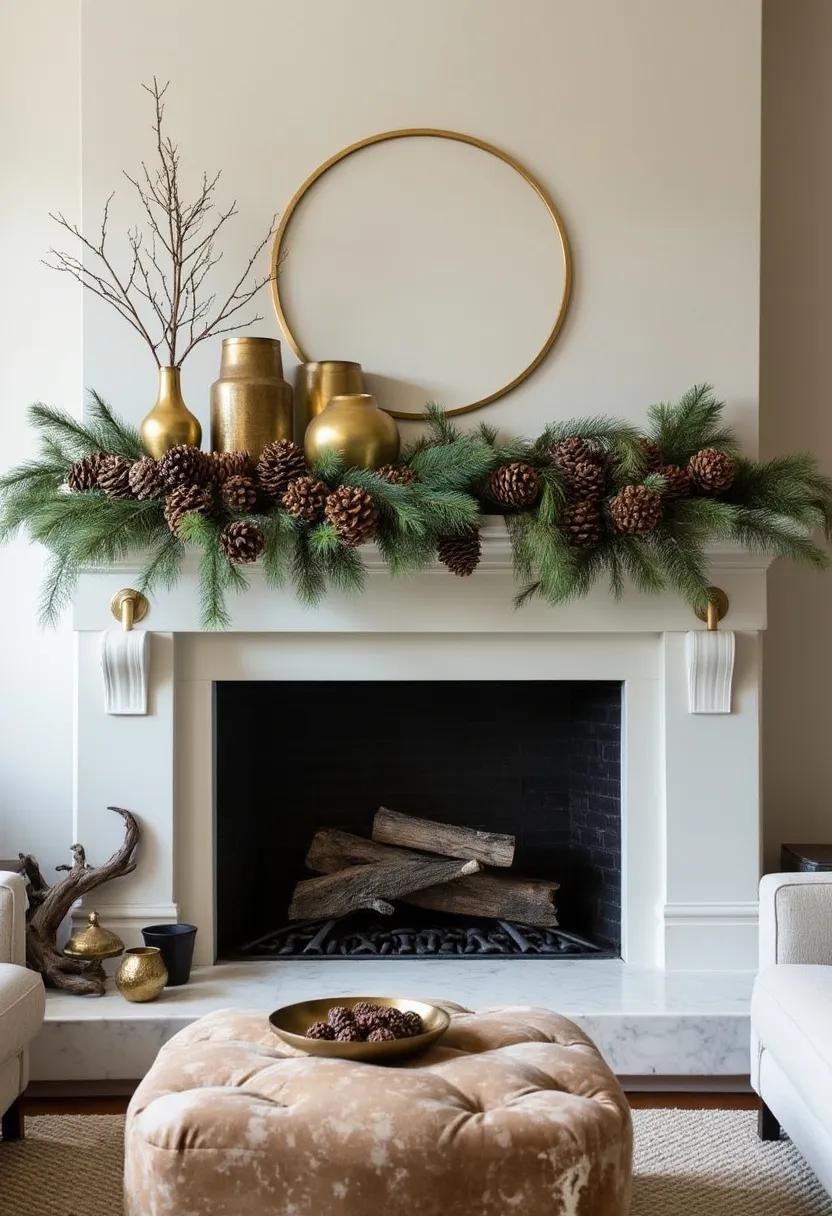 20. Woodland-inspired arrangement featuring pinecones and brass elements-0