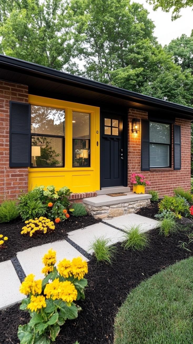 18. Brick ranch with painted accents for a vibrant, updated look-1