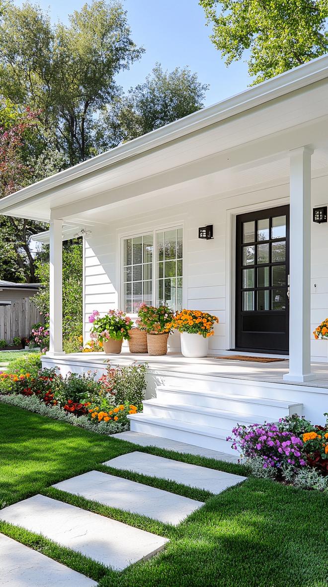 11. Bright white exterior with black trim and large, welcoming porch-2