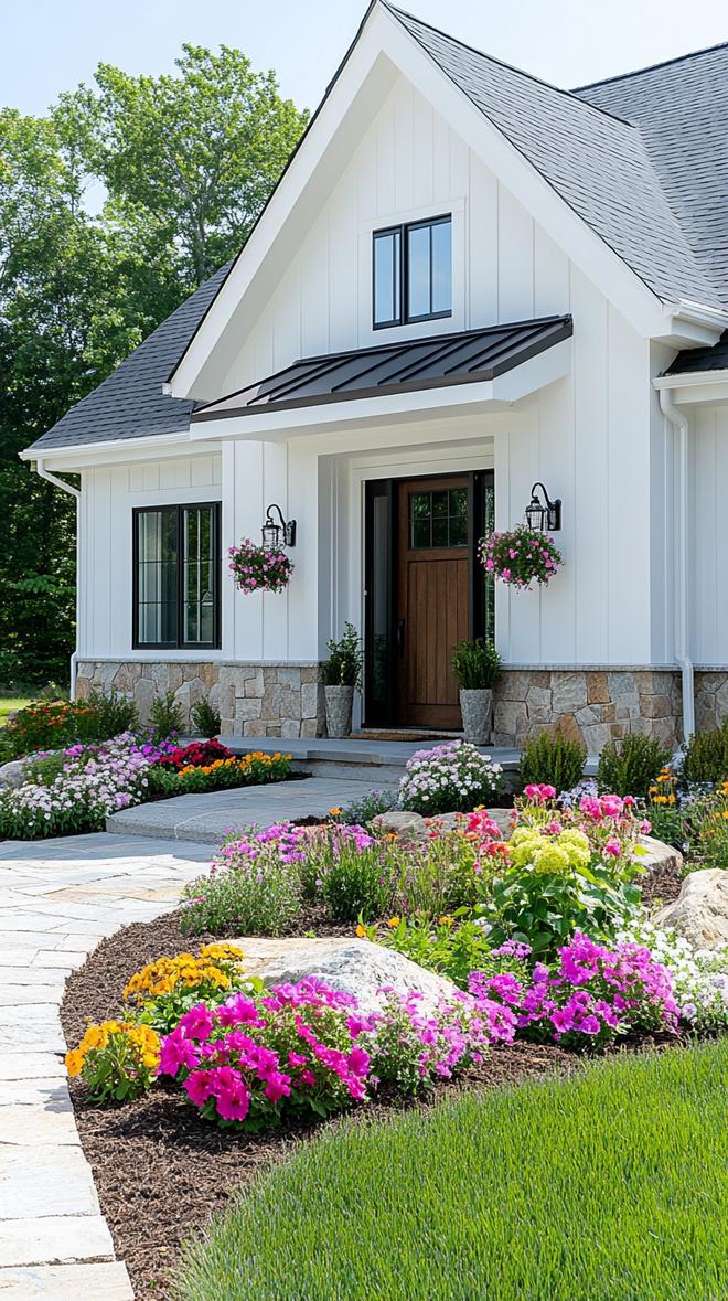 12. Cottage-inspired ranch with a cozy, flower-filled front yard-1