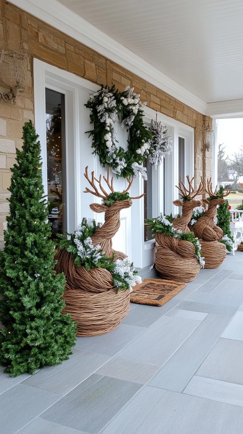 9. Enchanting Front Porch Reindeer Decor-2