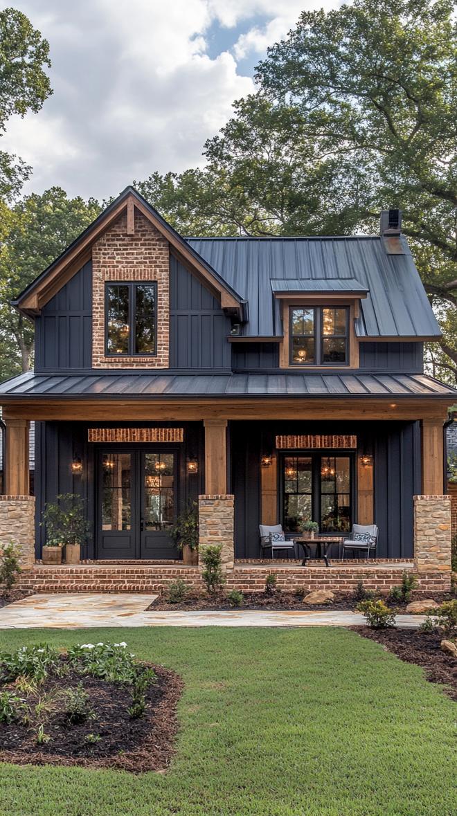 3. Half-brick, half-siding ranch exterior for a balanced look-0