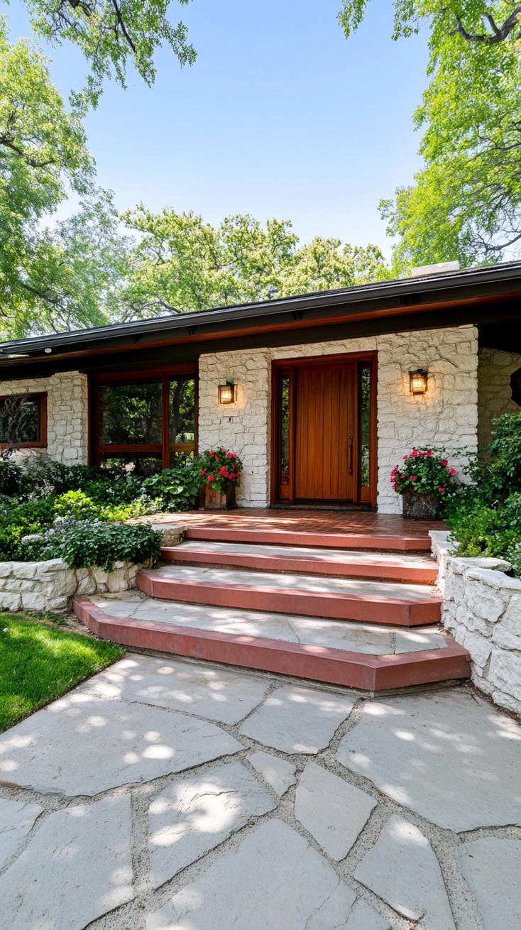 14. Limestone ranch with warm wood doors and greenery-filled yard-1