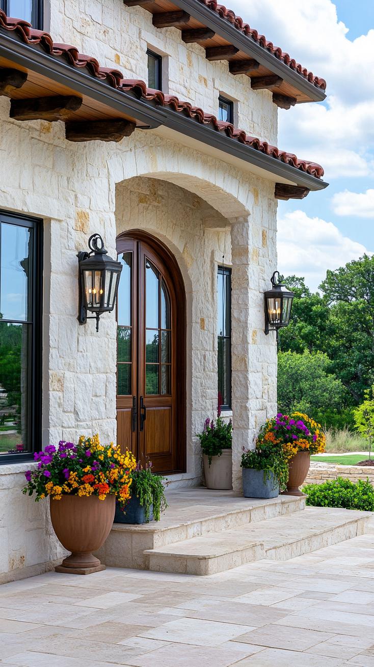 14. Limestone ranch with warm wood doors and greenery-filled yard-2