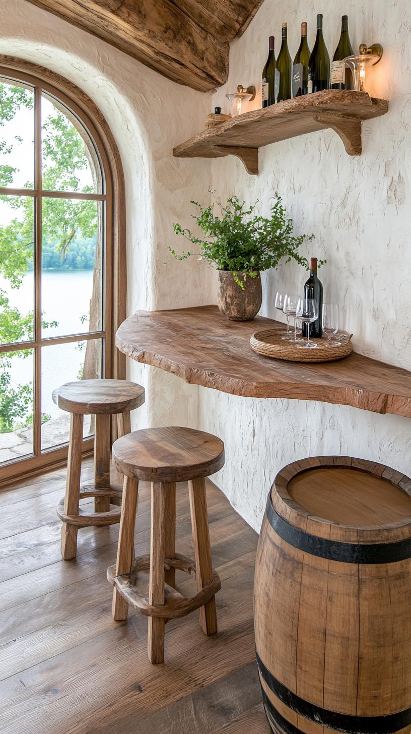 21 Breathtaking Lake House Designs for Ultimate Relaxation 36 15. Rustic Barrel Wine Cellar Inspiration-1