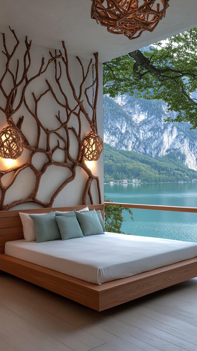 21 Breathtaking Lake House Designs for Ultimate Relaxation 39 17. Unique Canopy Bedroom Design Inspiration-0