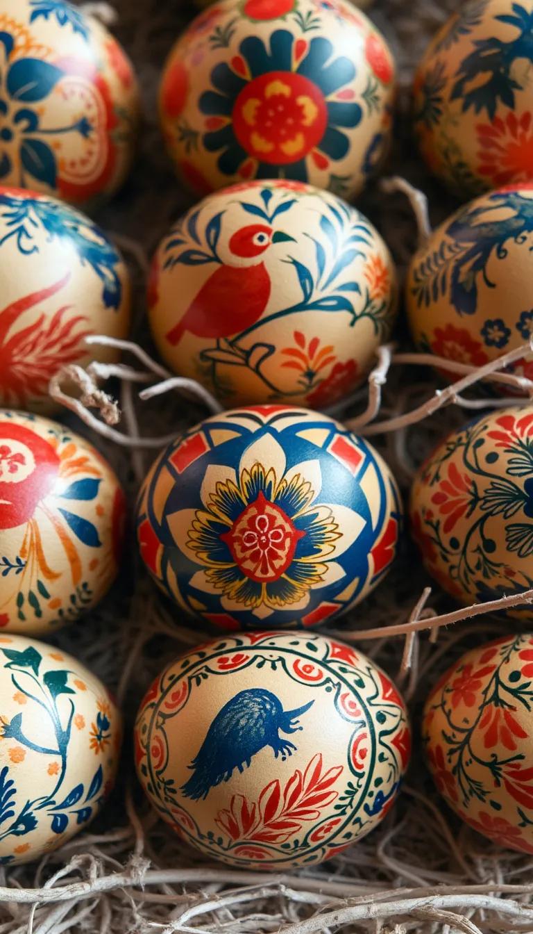 10. Hollow wooden eggs painted with folk art designs-0