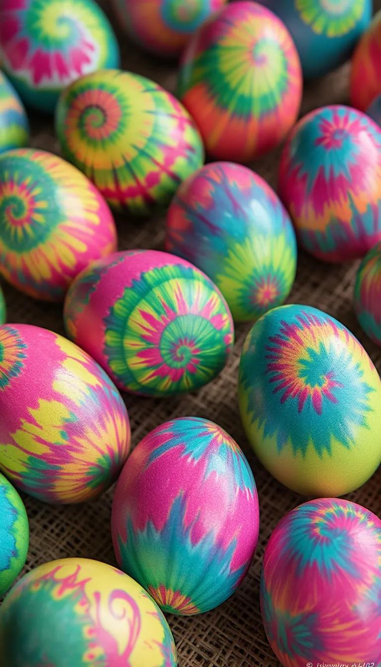 8. Psychedelic tie-dye eggs using paper towel technique-1