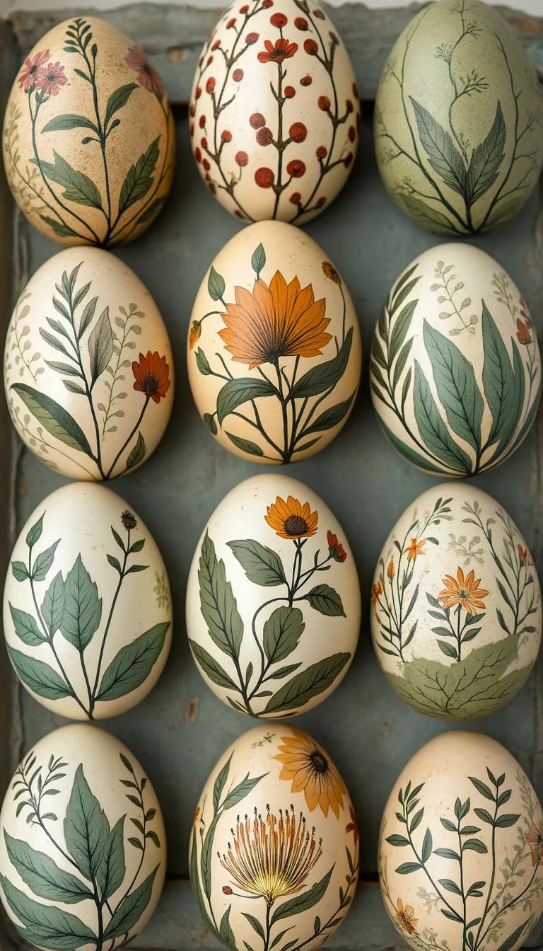 5. Vintage-inspired eggs with botanical patterns-1