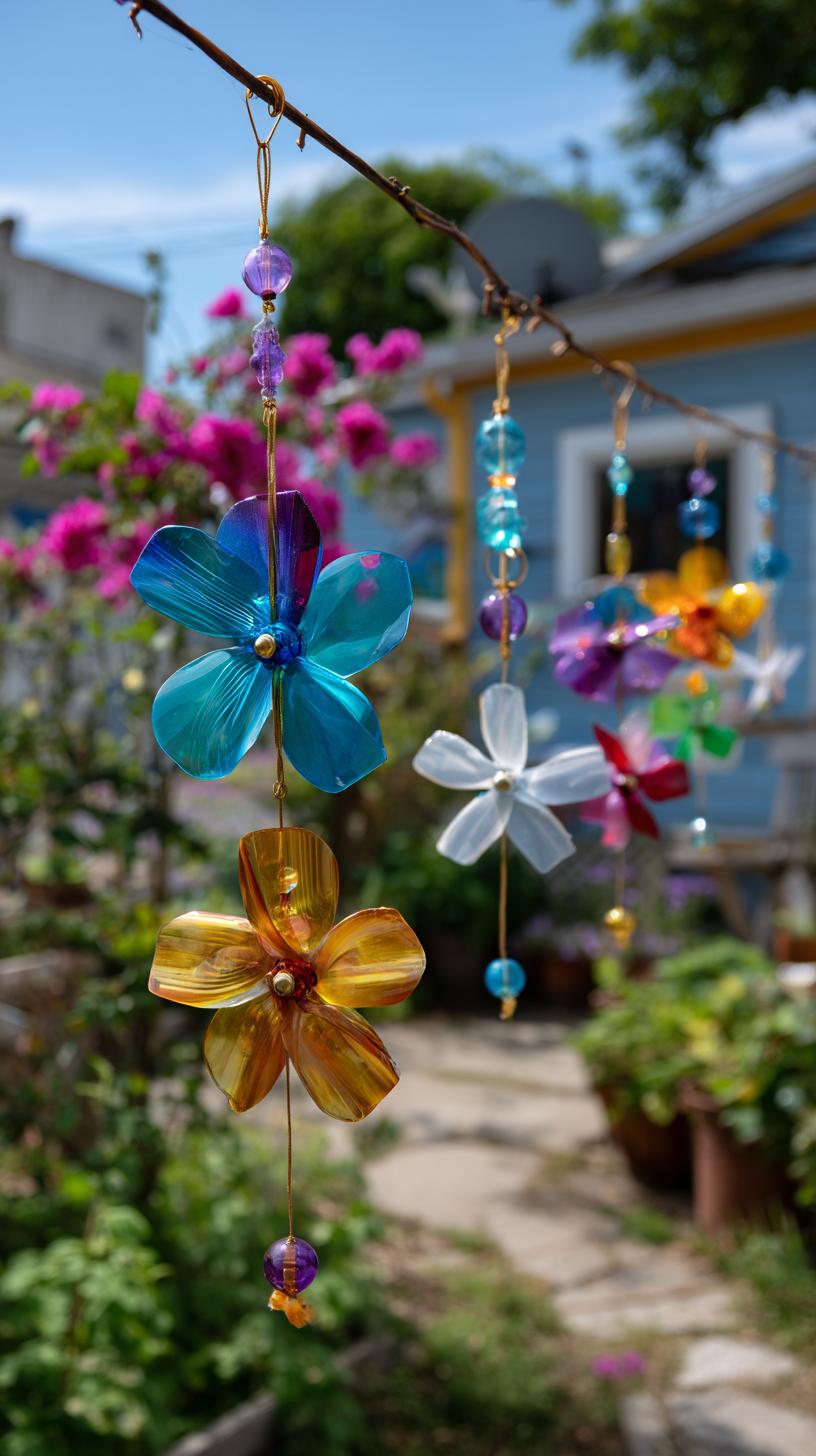 35 Easy Garden Art Crafts Anyone Can Make DIY 73 30. Colorful pinwheels made from recycled plastic-2