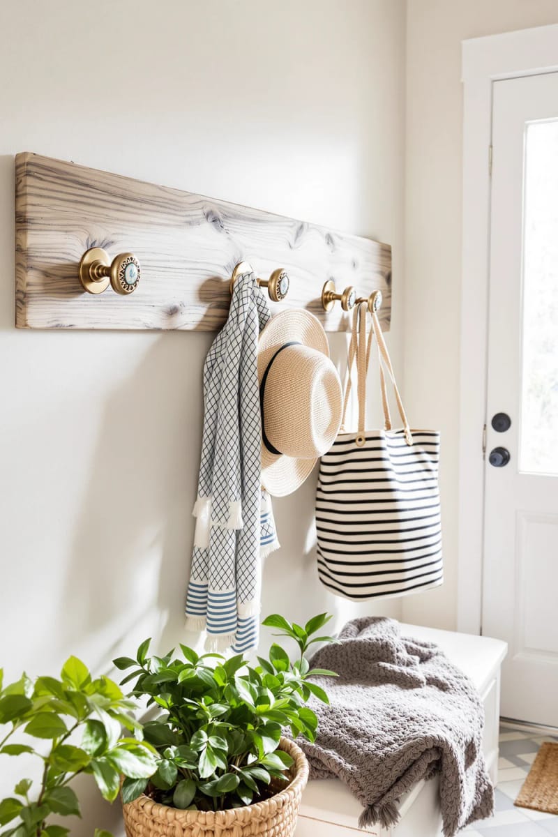 19 Creative Upcycled Home Decor Ideas to Refresh Your Space 39 old door knobs mounted as eclectic wall hooks for entryways 1