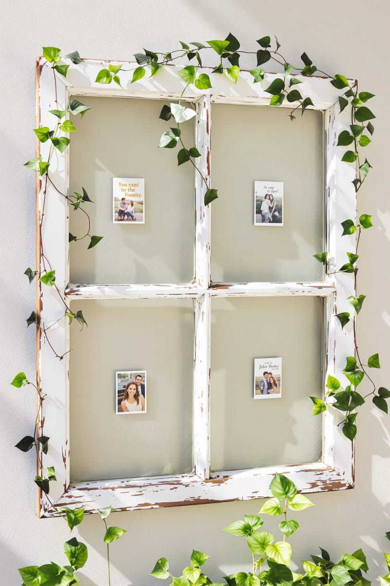19 Creative Upcycled Home Decor Ideas to Refresh Your Space 8 old window frames converted into shabby chic photo displays 1