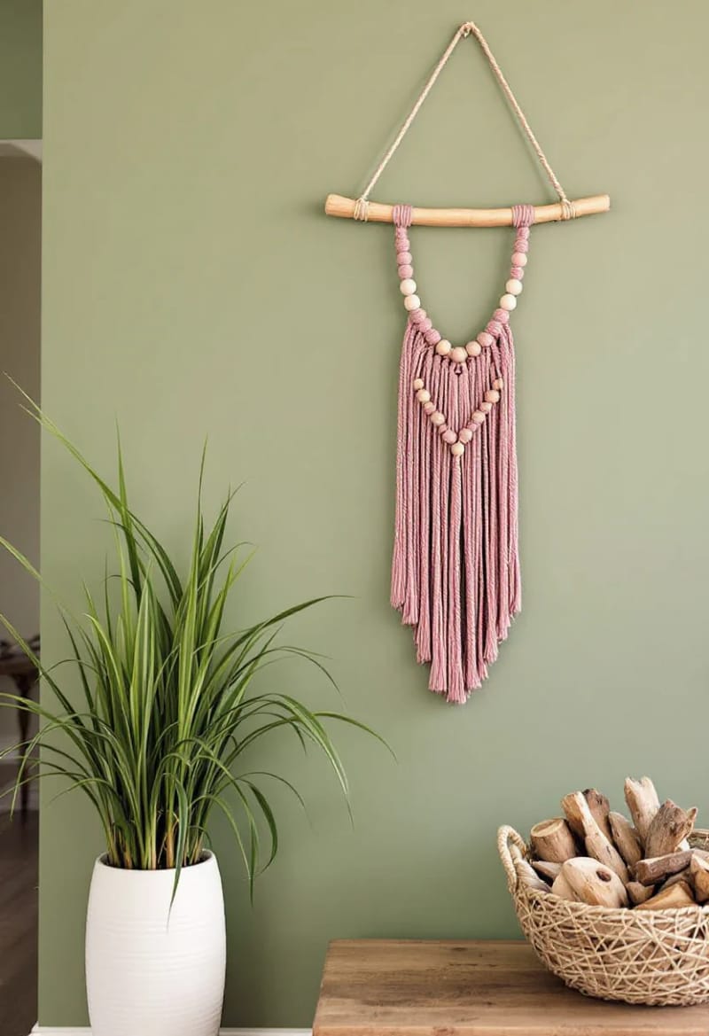 19 Creative Upcycled Home Decor Ideas to Refresh Your Space 42 upcycled t-shirt yarn woven into boho wall hangings 1