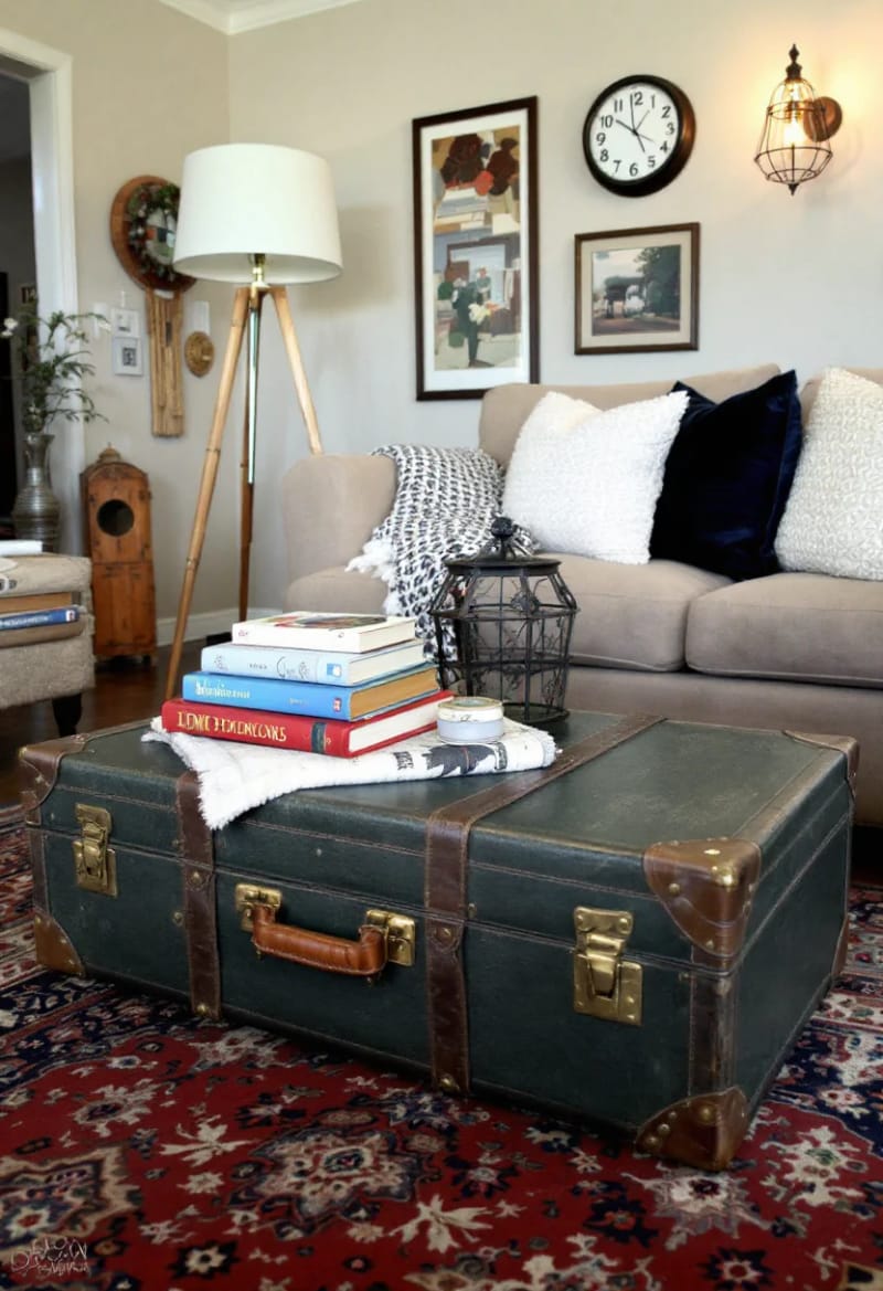 19 Creative Upcycled Home Decor Ideas to Refresh Your Space 5 vintage suitcase repurposed into a quirky side table with storage 1