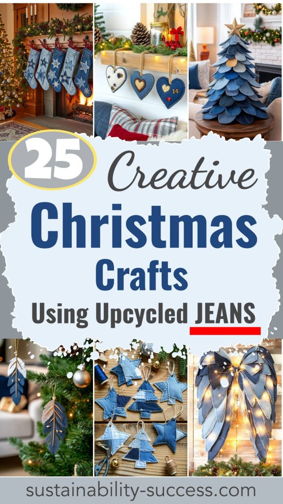 25 Creative Christmas Crafts Using Upcycled Jeans For Unique Decorations