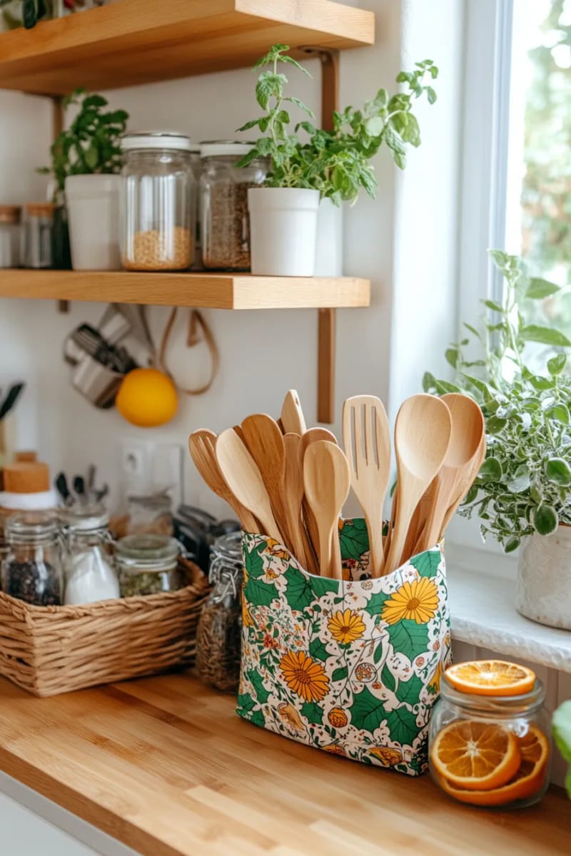 29 Eco-Friendly Christmas Gift Ideas DIY for a Thoughtful Holiday 17 bamboo utensil sets tucked in custom-printed cloth pouches 1